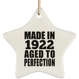 102nd Birthday Made In 1922 Aged to Perfection - Star Ornament