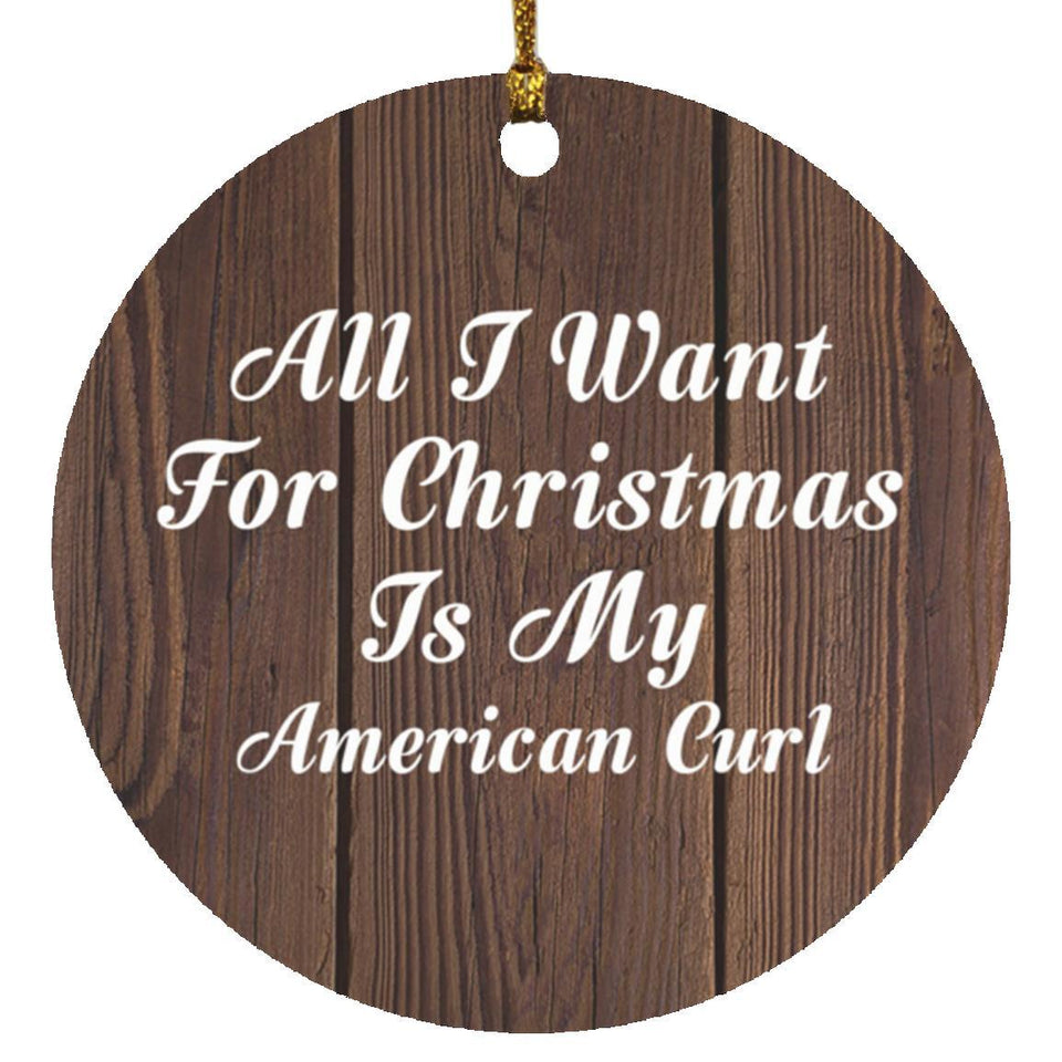 All I Want For Christmas Is My American Curl - Circle Ornament D
