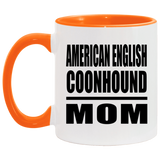 American English Coonhound Mom - 11oz Accent Mug Orange