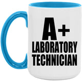 A+ Laboratory Technician - 15oz Accent Mug Blue