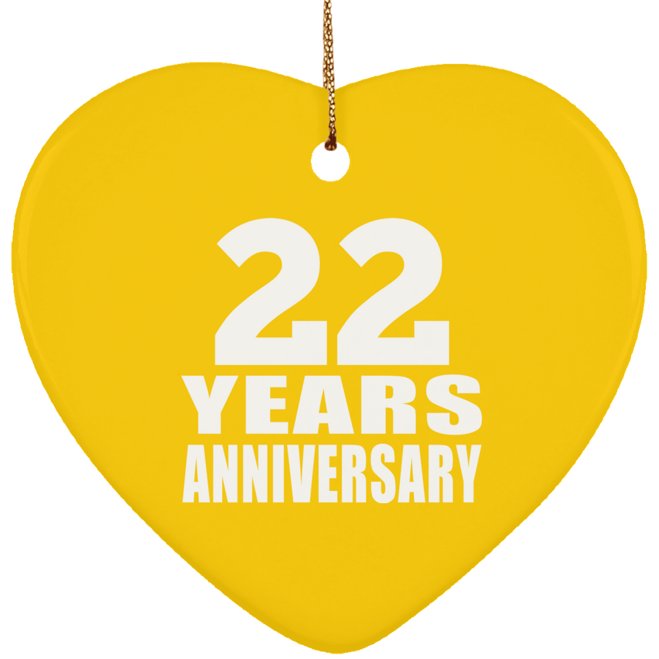 22nd Anniversary 22 Years - Heart Ornament