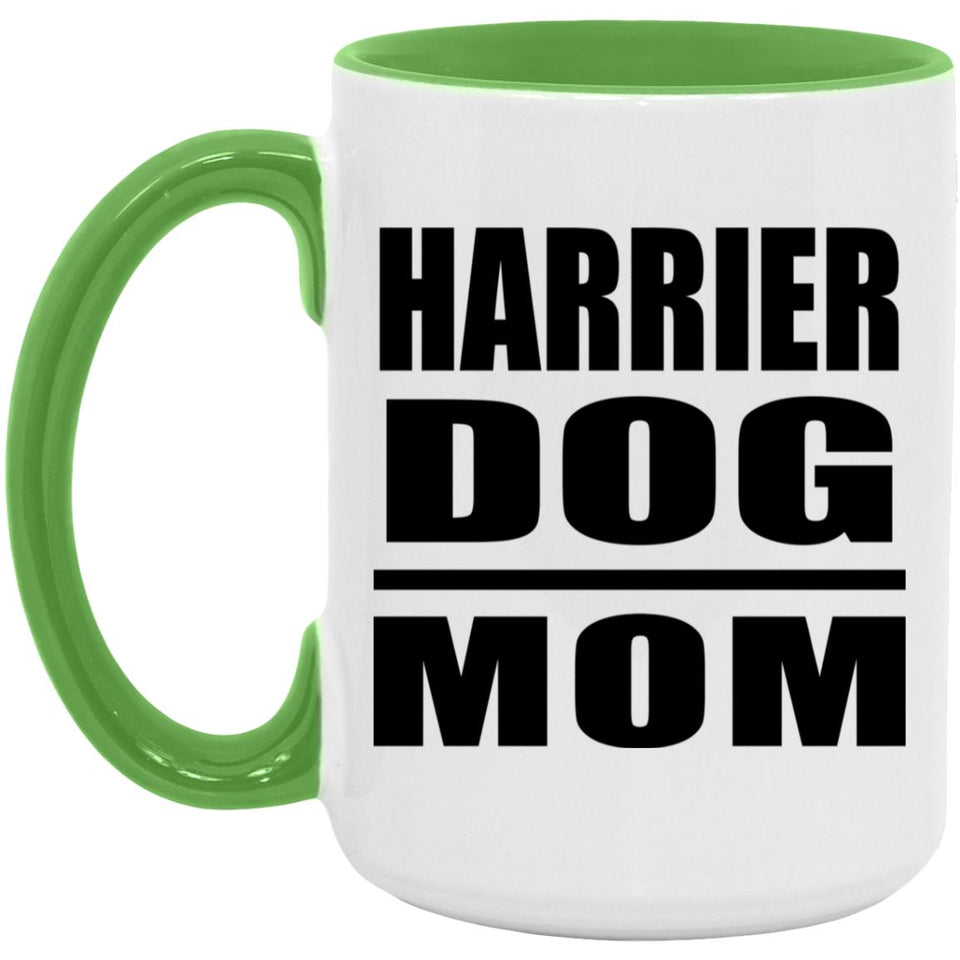 Harrier Dog Mom - 15oz Accent Mug Green