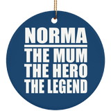 Norma The Mum The Hero The Legend - Circle Ornament