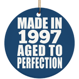 27th Birthday Made In 1997 Aged to Perfection - Circle Ornament
