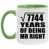 88th Anniversary Square Root of 7744 Years of Being Mr Right - 11oz Accent Mug Green
