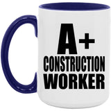 A+ Construction Worker - 15oz Accent Mug Purple