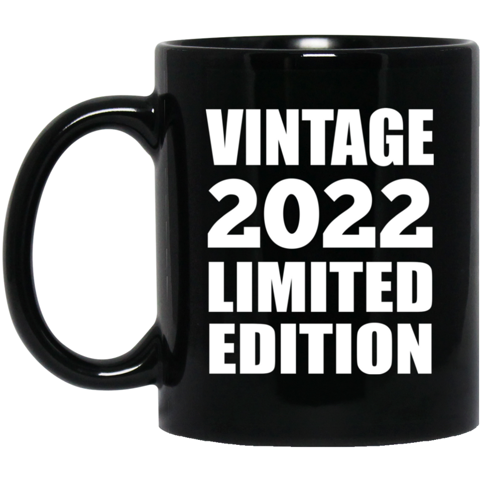 2nd Birthday Vintage 2022 Limited Edition - 11oz Coffee Mug Black