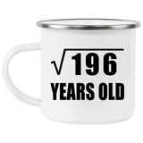 14th Birthday Square Root of 196 Years Old - 12oz Camping Mug