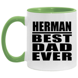 Herman Best Dad Ever - 11oz Accent Mug Green