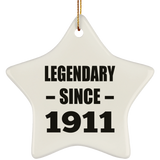 113th Birthday Legendary Since 1911 - Star Ornament