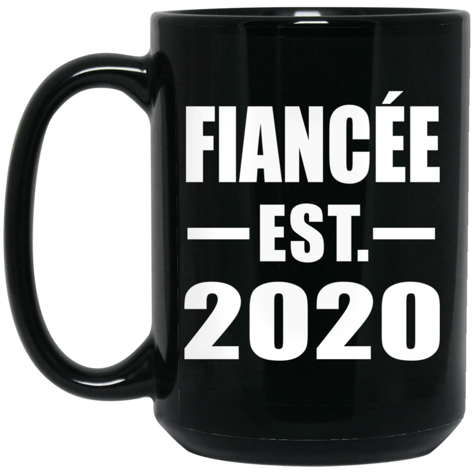 Fiancee Established EST. 2020 - 15oz Coffee Mug Black