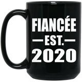 Fiancee Established EST. 2020 - 15oz Coffee Mug Black