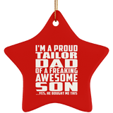 Proud Tailor Dad Of Awesome Son - Star Ornament
