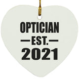 Optician Established EST. 2021 - Heart Ornament