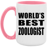 World's Best Zoologist - 15oz Accent Mug Pink