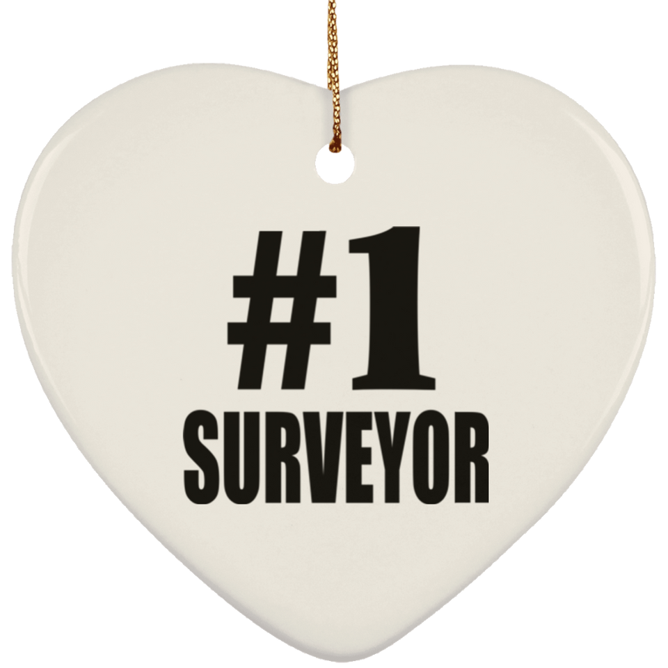Number One #1 Surveyor - Heart Ornament