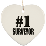 Number One #1 Surveyor - Heart Ornament