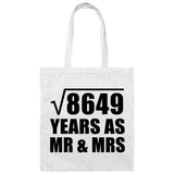 93rd Anniversary Square Root of 8649 Years As Mr & Mrs - Tote Bag White