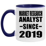 Market Research Analyst Since 2019 - 11oz Accent Mug Purple