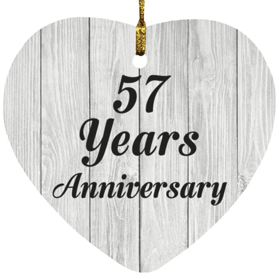 57th Anniversary 57 Years Anniversary - Heart Ornament F