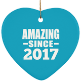 7th Birthday Amazing Since 2017 - Heart Ornament
