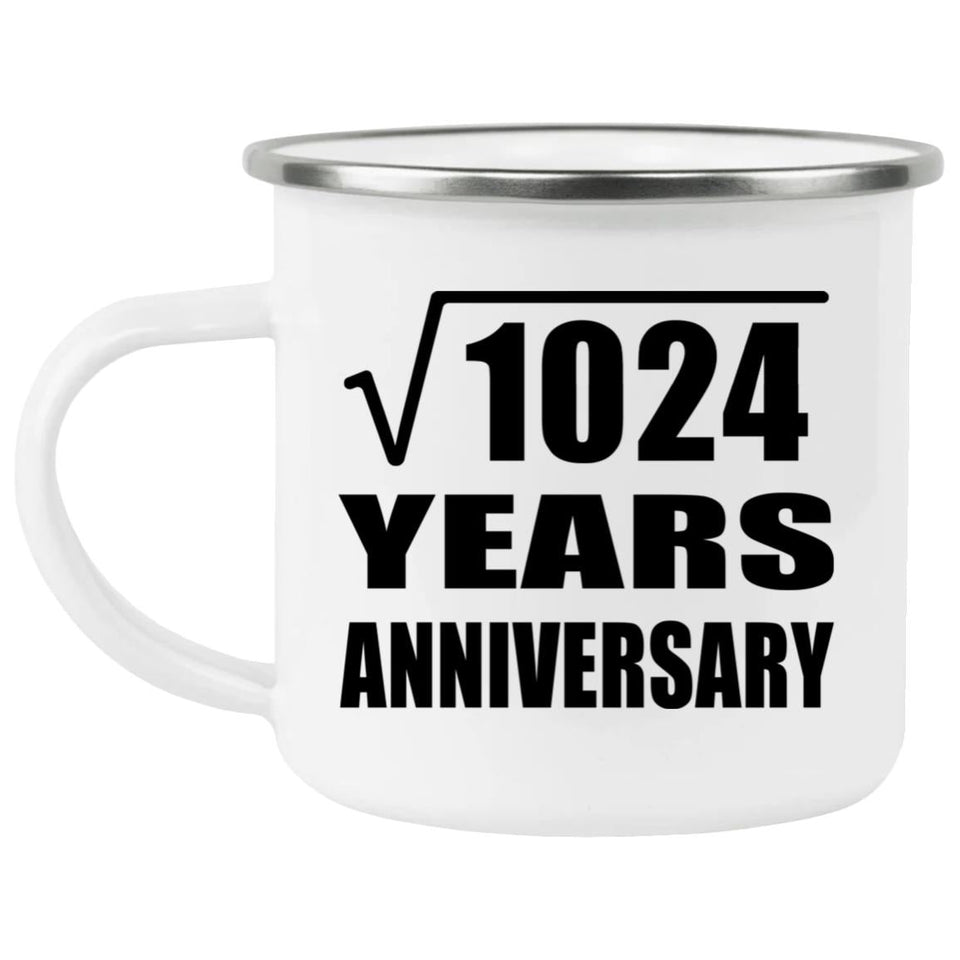 32nd Anniversary Square Root of 1024 Years Anniversary - 12oz Camping Mug