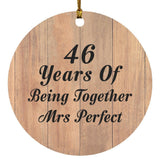 46th Anniversary 46 Years Of Being Mrs Perfect - Circle Ornament C