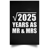 45th Anniversary Square Root of 2025 Years As Mr & Mrs - Poster Portrait
