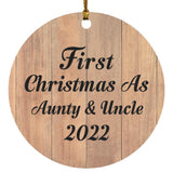 First Christmas As Aunty & Uncle 2022 - Circle Ornament C