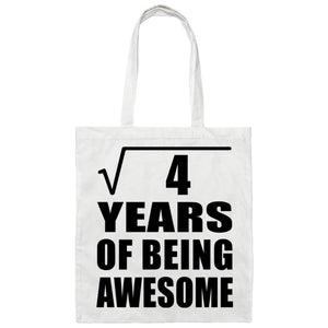 2nd Birthday Square Root of 4 Years of Being Awesome - Tote Bag White