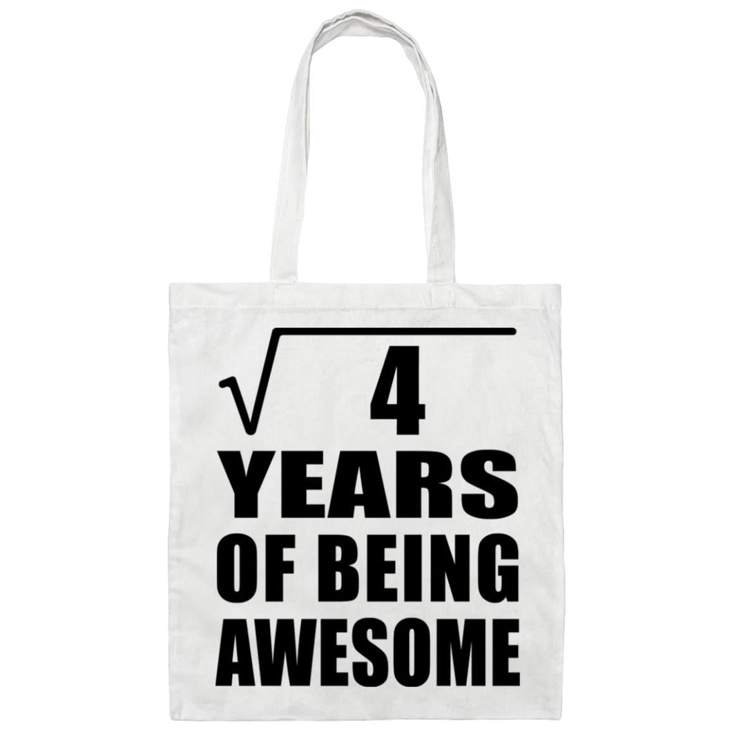 2nd Birthday Square Root of 4 Years of Being Awesome - Tote Bag White