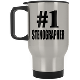 Number One #1 Stenographer - Silver Travel Mug