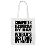 Computer Technician By Day World's Best Dad By Night - Tote Bag White