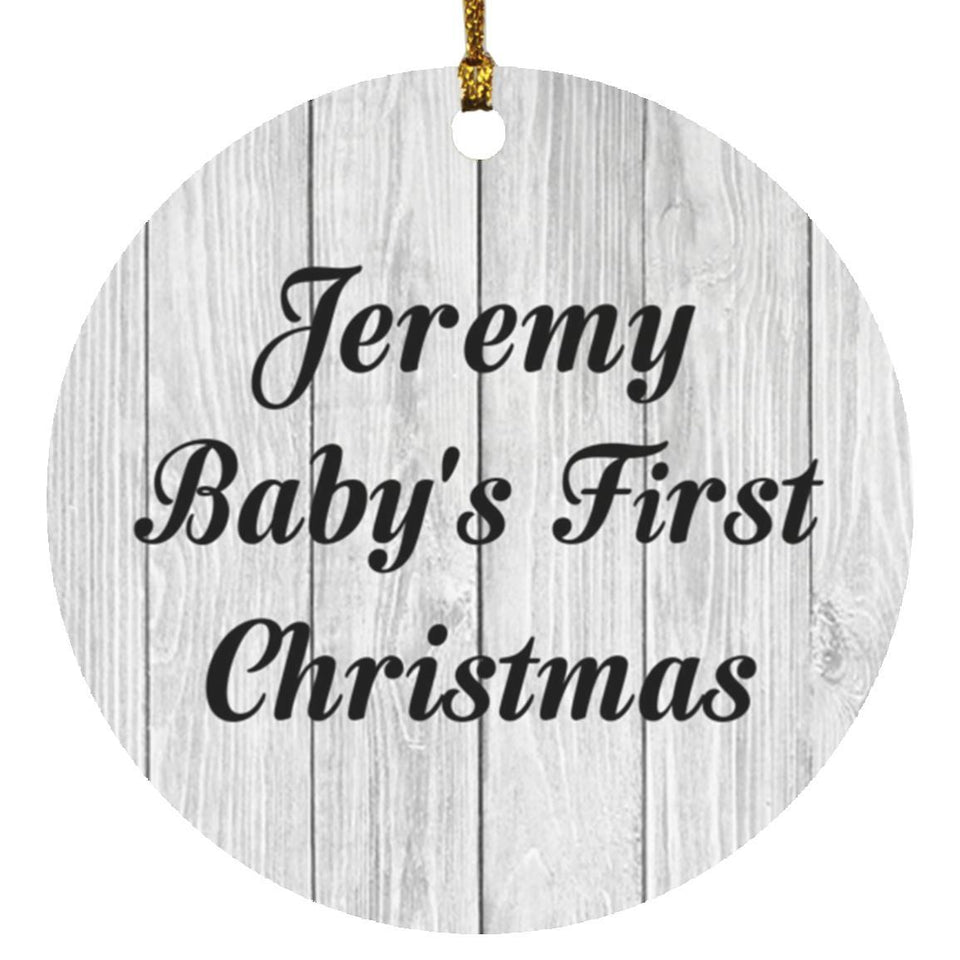Jeremy Baby's First Christmas - Circle Ornament F