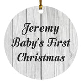 Jeremy Baby's First Christmas - Circle Ornament F