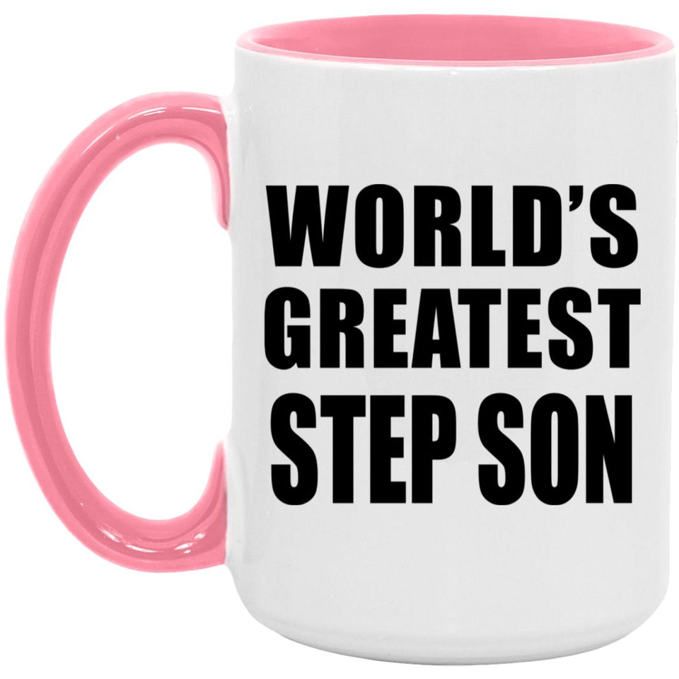 World's Greatest Step Son - 15oz Accent Mug Pink