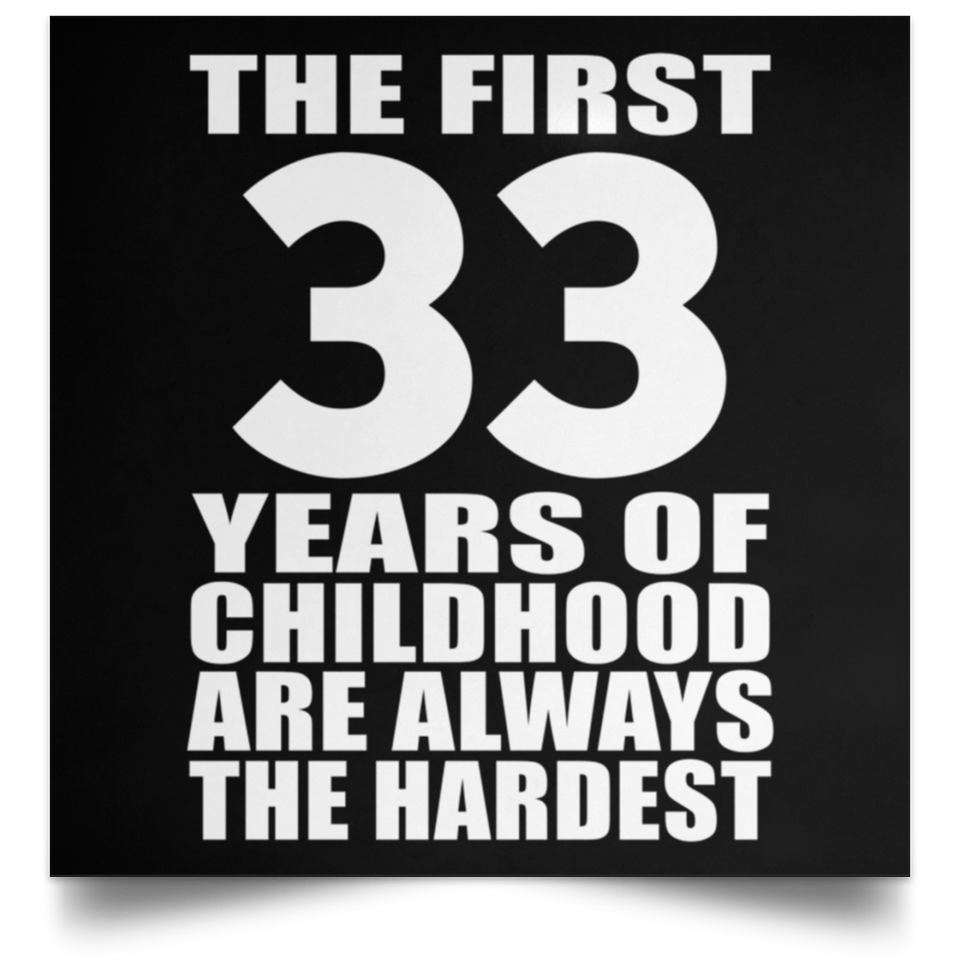 First 33 Years of Childhood Are The Hardest - Poster Square