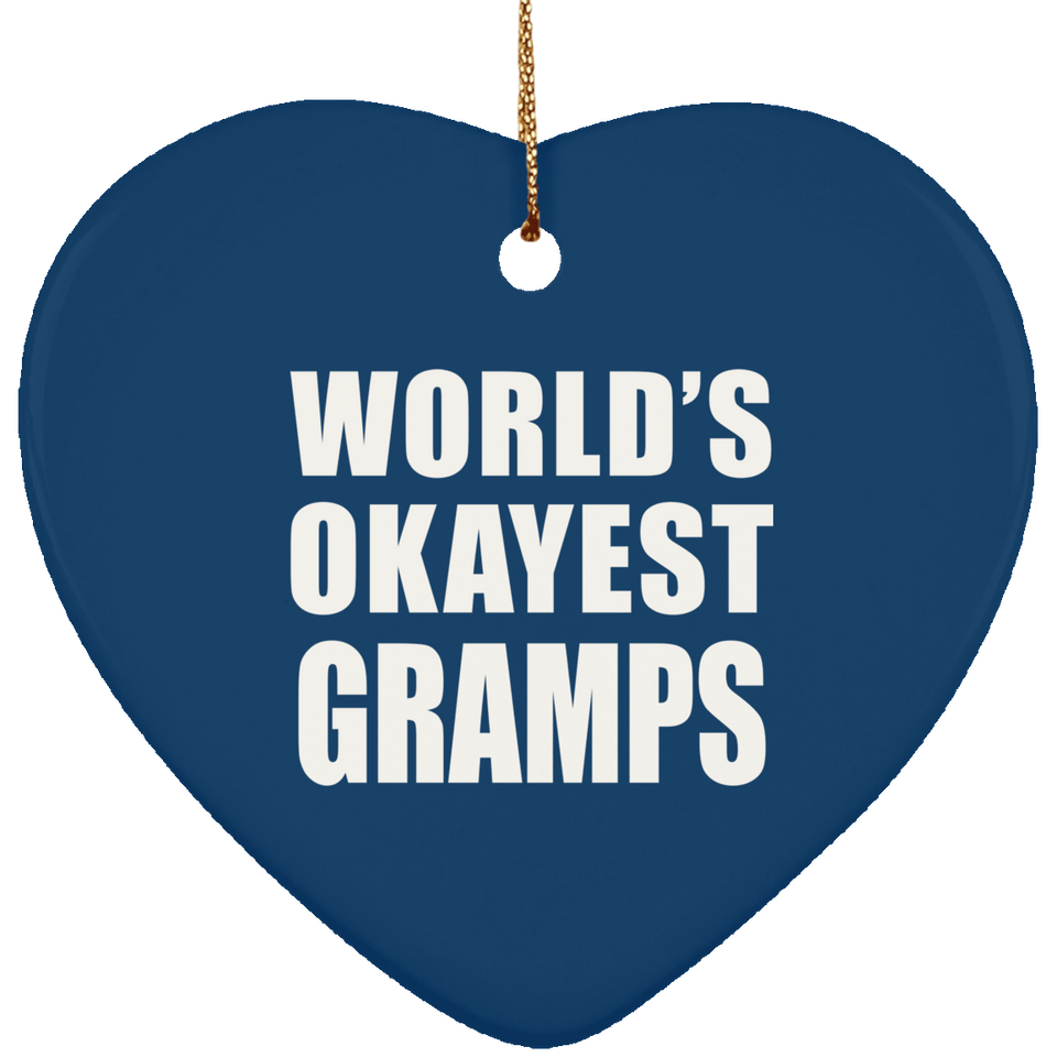 World's Okayest Gramps - Heart Ornament