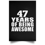 47th Birthday 47 Years Of Being Awesome - Poster Portrait
