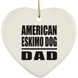 American Eskimo Dog Dad - Heart Ornament