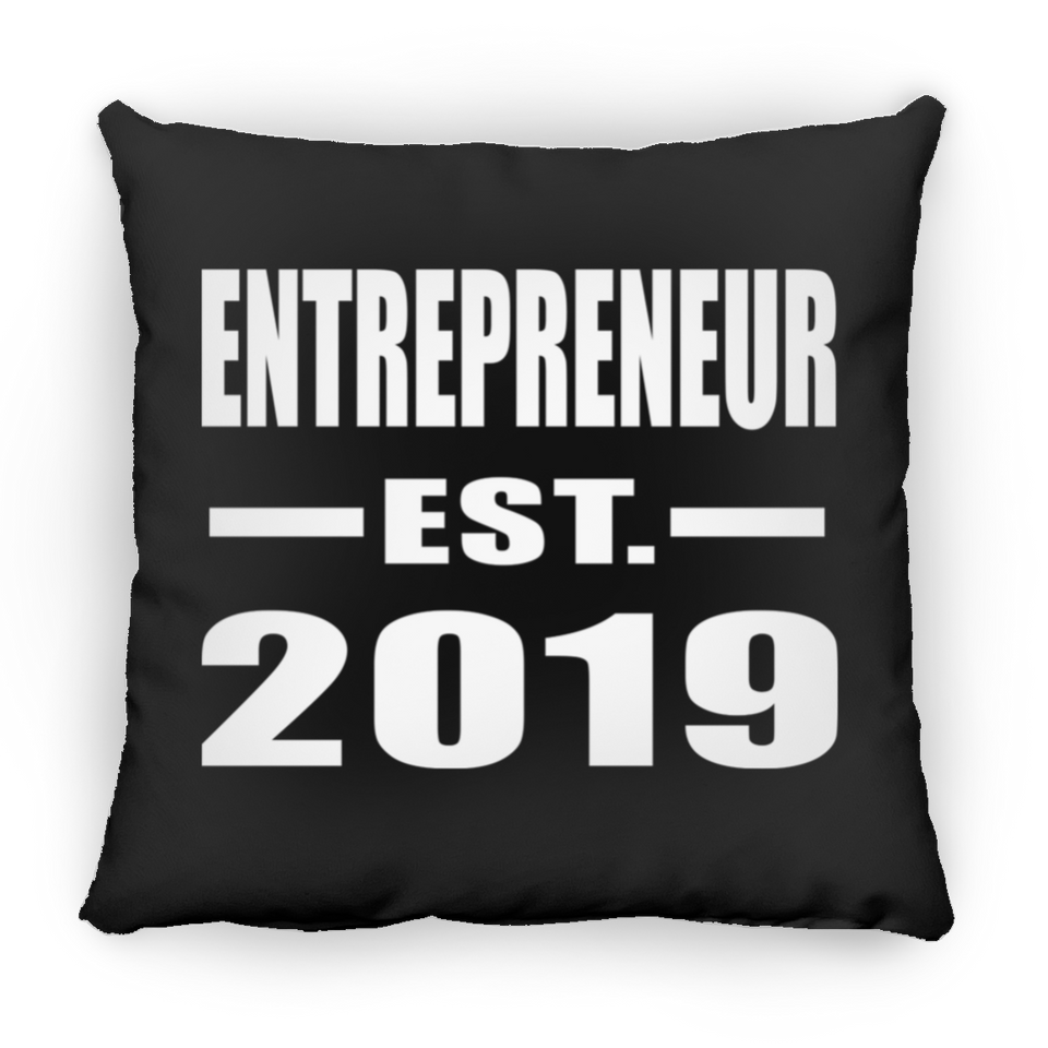 Entrepreneur Established EST. 2019 - Throw Pillow Black