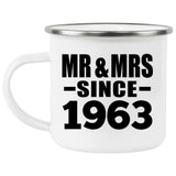 61st Anniversary Mr & Mrs Since 1963 - 12oz Camping Mug