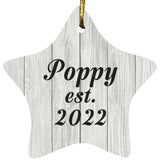 Poppy Established Est. 2022 - Star Ornament F