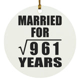 31st Anniversary Married For Square Root of 961 Years - Circle Ornament