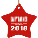 Dairy Farmer Established EST. 2018 - Star Ornament