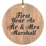 First Year As Mr & Mrs Marshall - Circle Ornament C