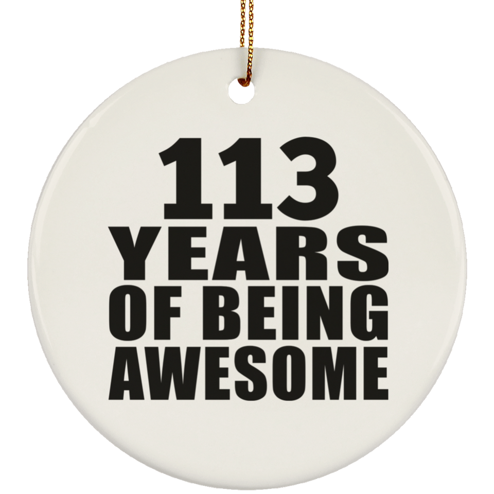113th Birthday 113 Years Of Being Awesome - Circle Ornament