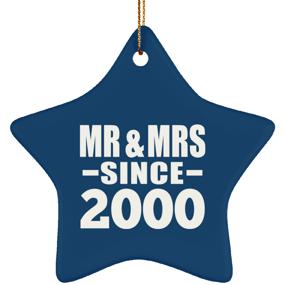 24th Anniversary Mr & Mrs Since 2000 - Star Ornament