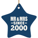 24th Anniversary Mr & Mrs Since 2000 - Star Ornament