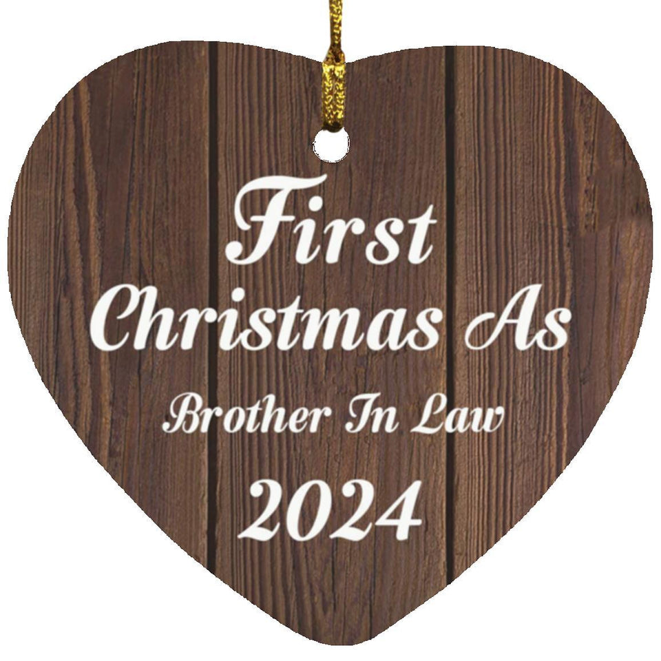 First Christmas As Brother In Law 2024 - Heart Ornament D